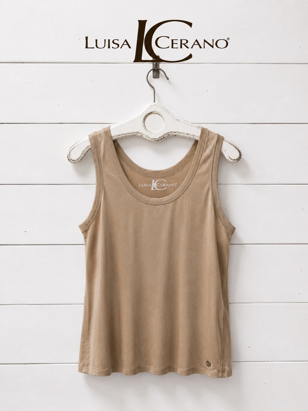 Luisa Cerano Camel Tank Top – Size 12 US